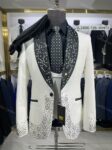 Costume Homme Luxe Blanc & Noir – Style Cérémonie Premium